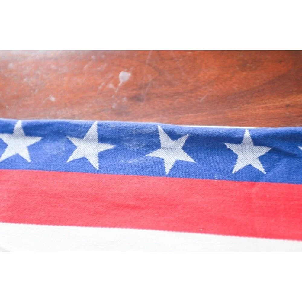 CRATE & BARREL Stars & Stripes American Flag 14”x90” TABLE RUNNER 4th of July
